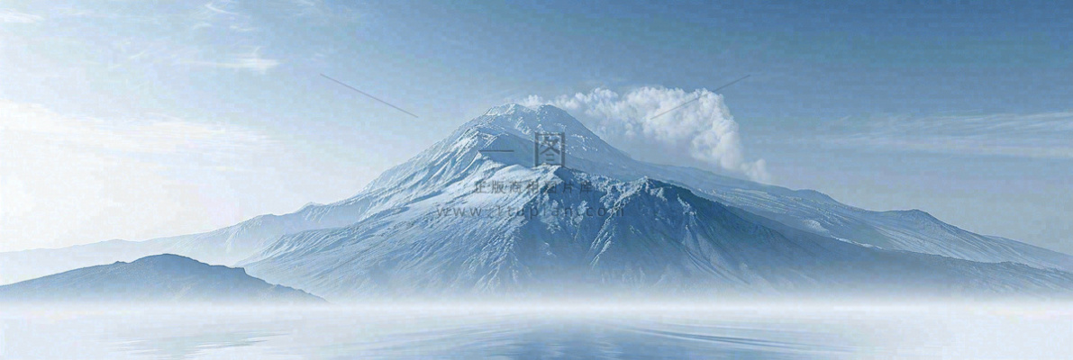 高山云层冰山雪山云雾意境，自然风景摄影图