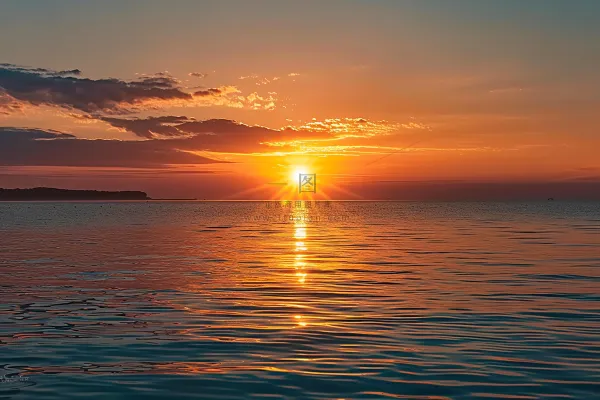 夏日落日海报沙滩晚霞摄影图