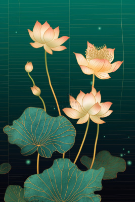 绿色简约清新莲花节气背景 绿色简约清新莲花节气背景