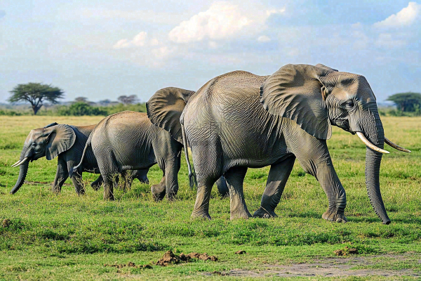 非洲大草原大象动物摄影图