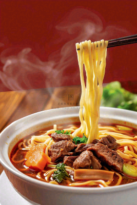 中餐食物美食牛肉面摄影图背景