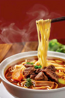 中餐食物美食牛肉面摄影图背景