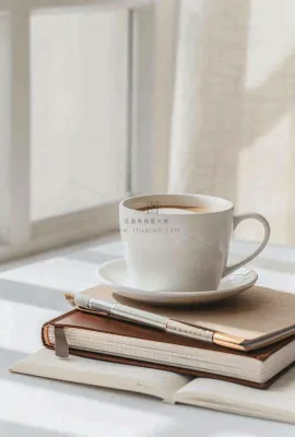 书本课本上的咖啡饮料教师节唯美摄影图