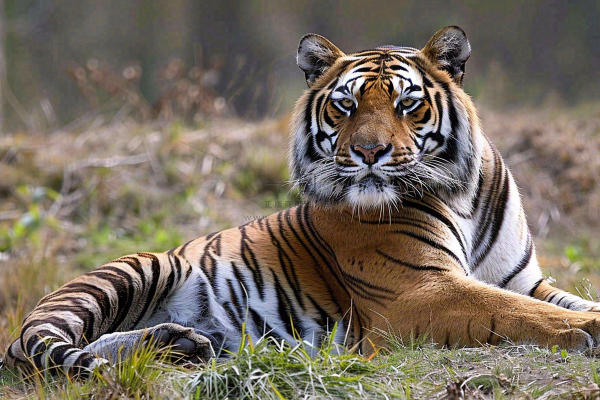 老虎动物园躺着休息的老虎悠闲摄影图