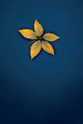 简约大气蓝色秋叶节气海报背景 简约大气蓝色秋叶节气海报背景