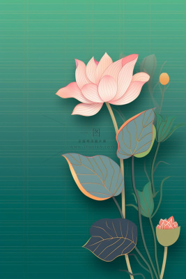 绿色简约清新莲花节气背景 绿色简约清新莲花节气背景