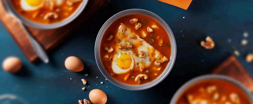 西餐汤类罗宋汤海鲜汤美食餐具摄影图