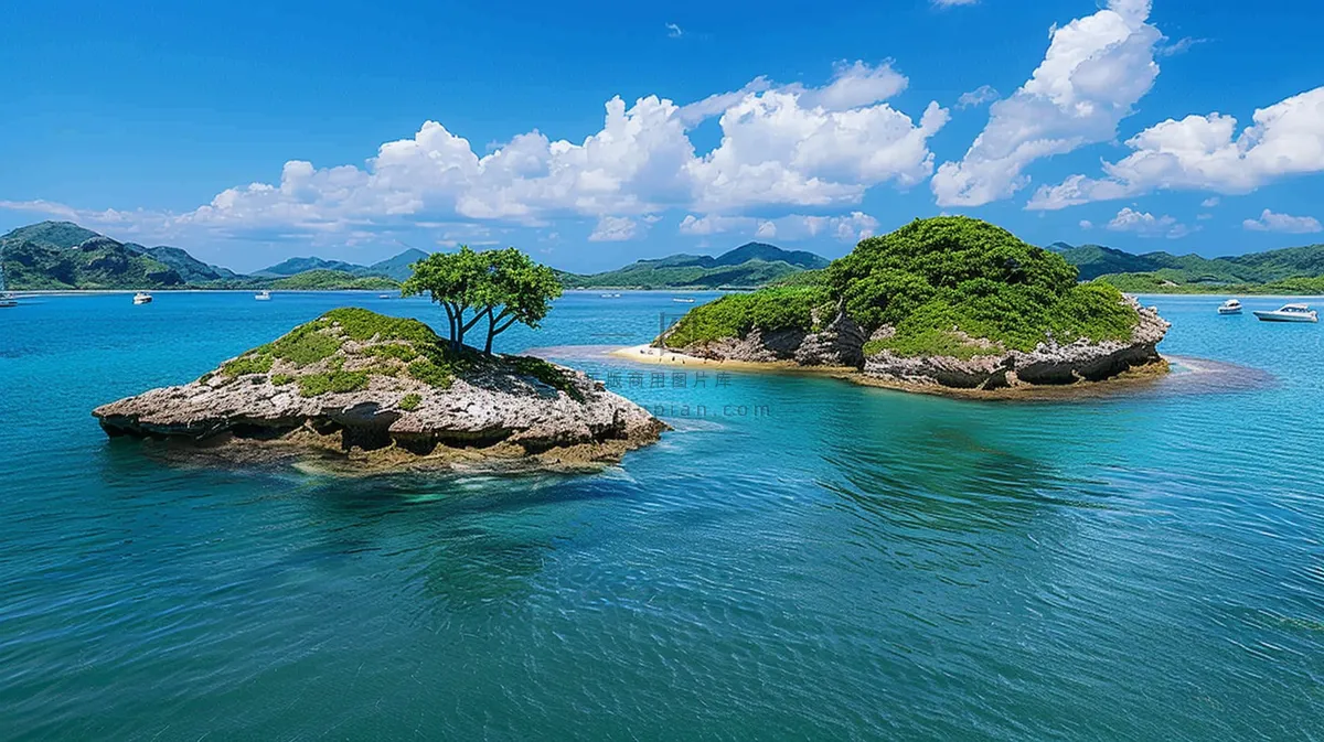 夏日海滩蓝色海洋度假摄影图