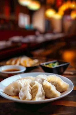 中餐美食饺子食物摄影图背景