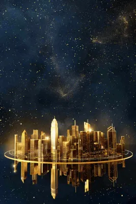 地产楼盘城市剪影背景