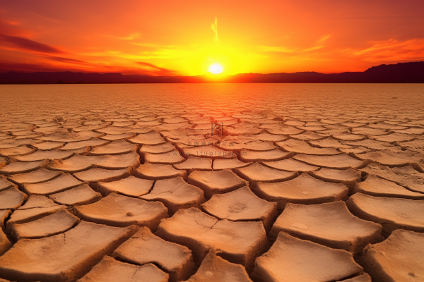 缺水干裂的土地地面干枯摄影图