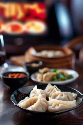 中餐美食饺子食物摄影图背景