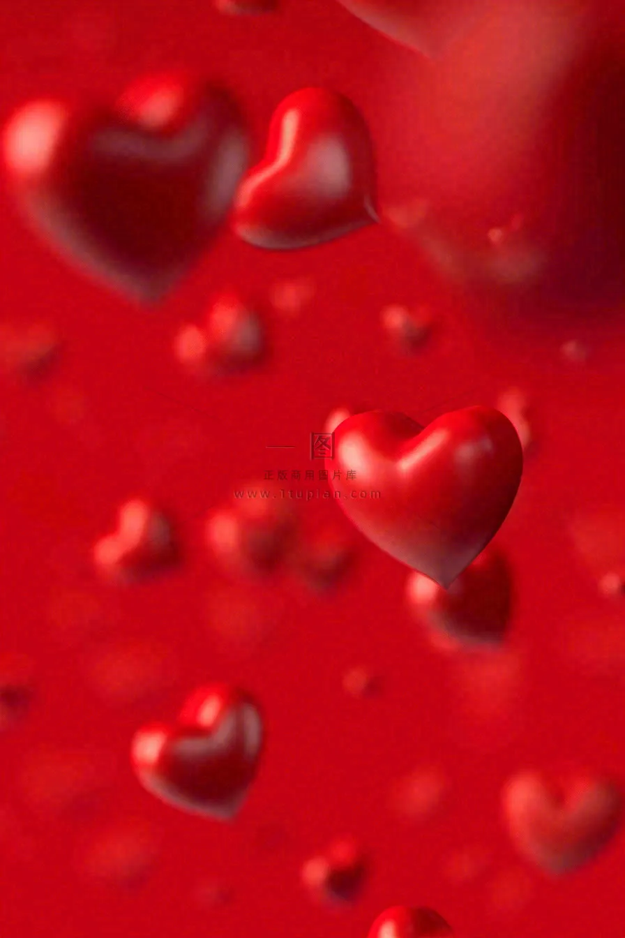 红色爱心浪漫情人节爱情七夕立体插画背景