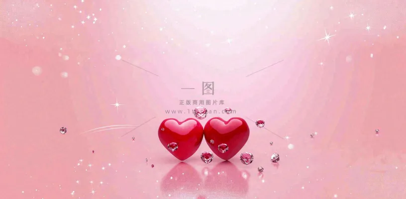 红色金色心形情人节七夕浪漫光斑情人节爱心背景