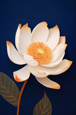 蓝色荷花简约大气背景 蓝色荷花简约大气背景