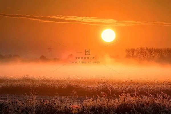 清晨日出朝霞云层摄影图
