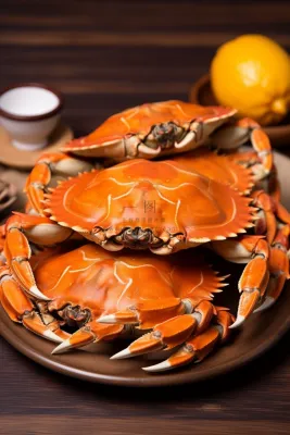 螃蟹秋季美食摄影图 