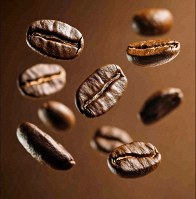 咖啡豆散落摄影图