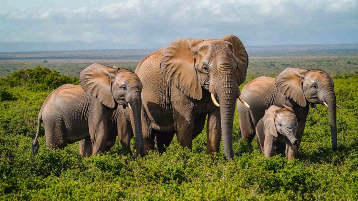 非洲大草原大象动物摄影图
