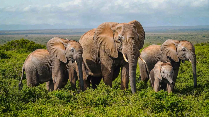 非洲大草原大象动物摄影图