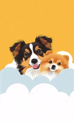 宠物寄养猫狗卡通插画背景