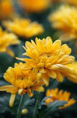 秋天金菊菊花植物立秋秋分重阳摄影图