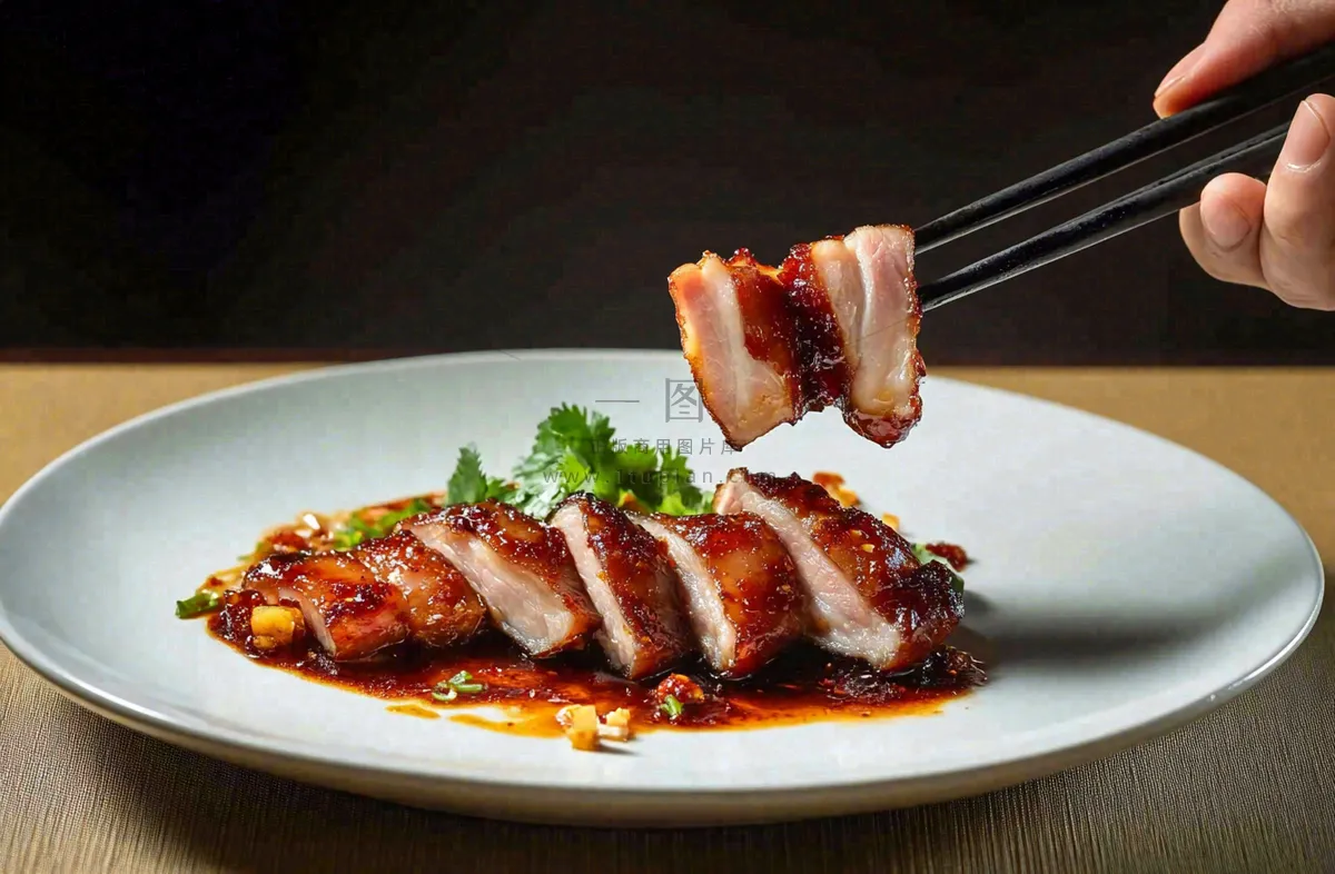 美味广式叉烧美食摄影图