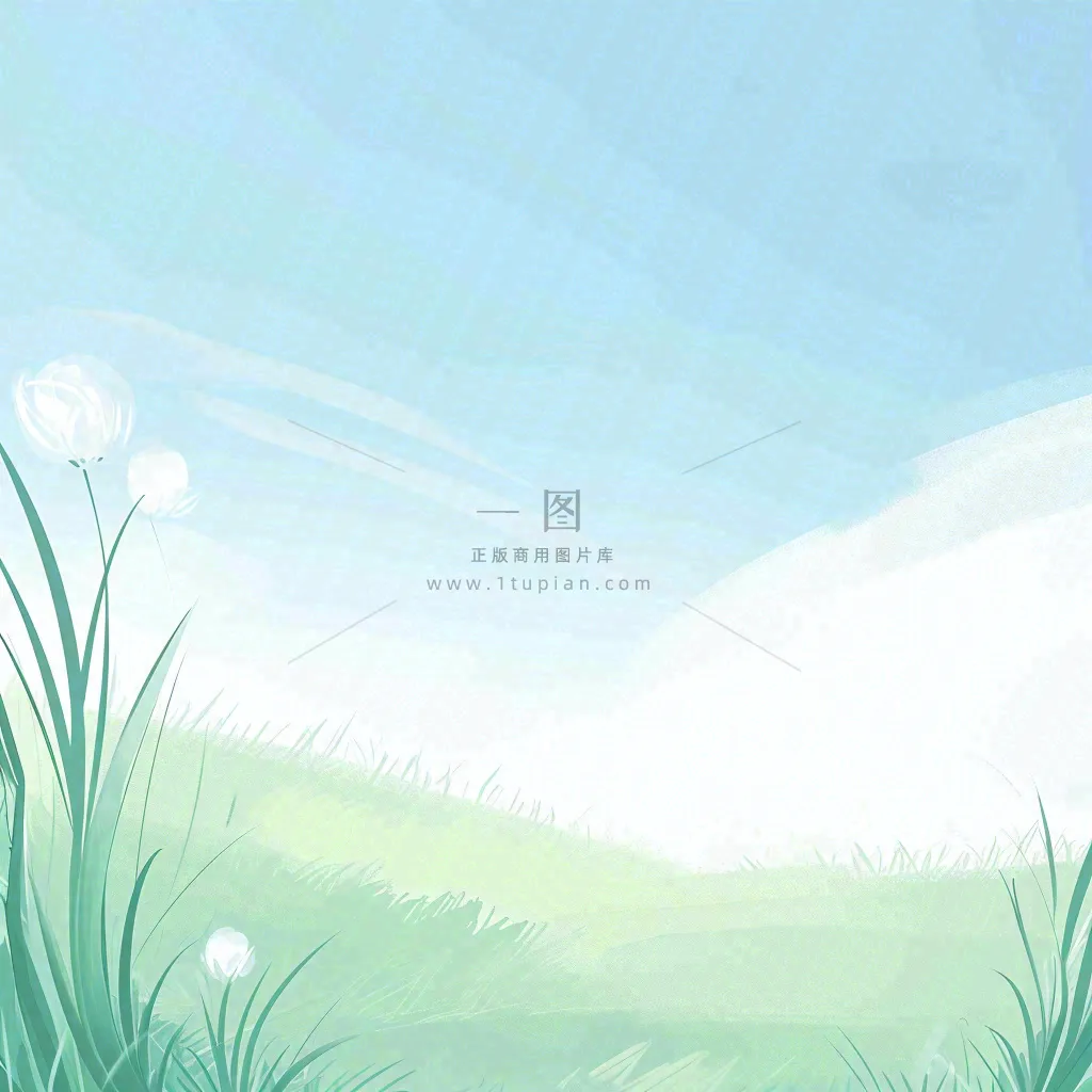 春天卡通手绘花草儿童节踏青春游