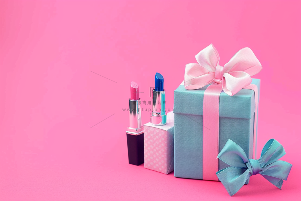 口红礼物妇女节女神节粉色礼物摄影图
