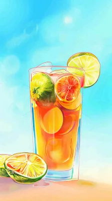 夏日饮品饮料清凉背景