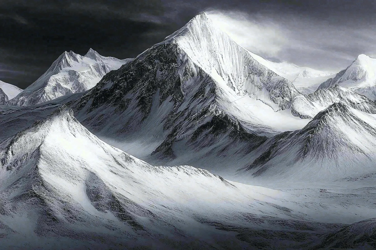 高原高山雪山风光风景摄影图