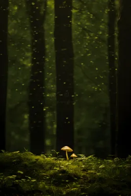 蘑菇树林简约背景