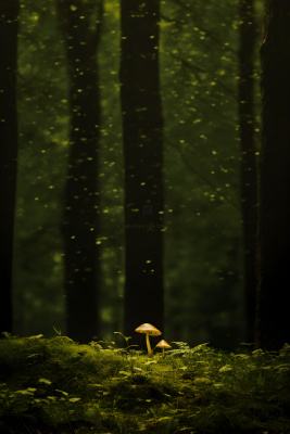 蘑菇树林简约背景 蘑菇树林简约背景