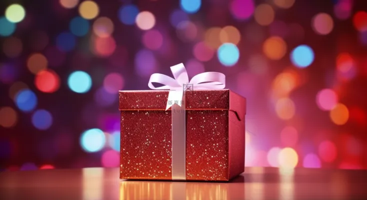 礼物惊喜新年圣诞节日礼物摄影图 