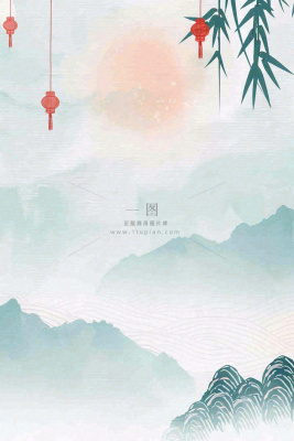 古风山水水墨画柳树柳条日出燕子惊蛰清明端午插画背景 古风山水水墨画柳树柳条日出燕子惊蛰清明端午插画背景