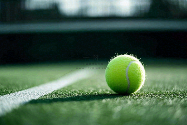 网球馆草地上的网球摄影图