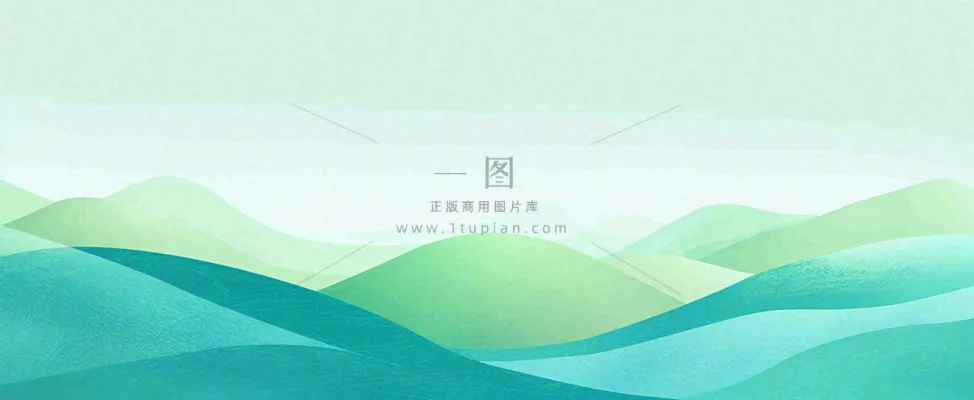 阳光明媚绿色的山坡卡通手绘春天