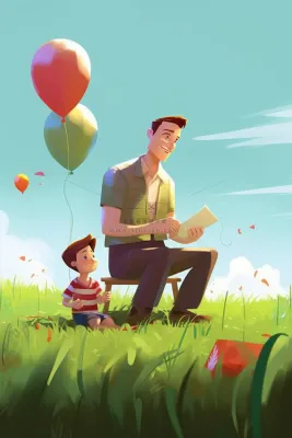 父亲孩子草地温馨玩耍背景 父亲孩子草地温馨玩耍背景