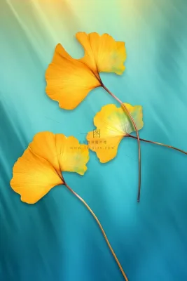 简约大气渐变落叶黄色秋叶背景 简约大气渐变落叶黄色秋叶背景