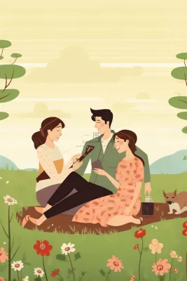 亲子草坪玩耍温馨海报背景 亲子草坪玩耍温馨海报背景