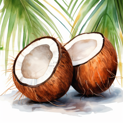 夏日椰子清凉插画素材