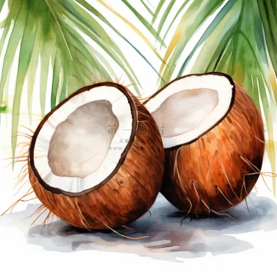 夏日椰子清凉插画素材