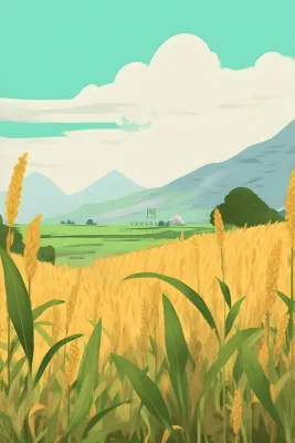 秋季农田丰收金黄背景