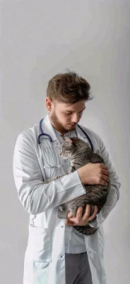 萌宠宠物医院医生抱着猫咪摄影图背景 萌宠宠物医院医生抱着猫咪摄影图背景