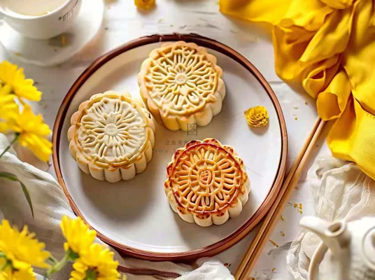 月饼中秋美食摄影图