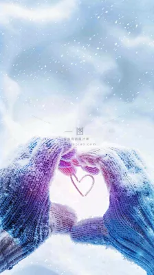 冬季寒冷雪地玩雪手套爱心手势大雪小雪小寒浪漫情人节摄影图背景 冬季寒冷雪地玩雪手套爱心手势大雪小雪小寒浪漫情人节摄影图背景