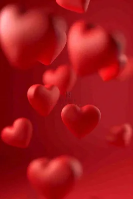 红色爱心浪漫情人节爱情七夕立体插画背景