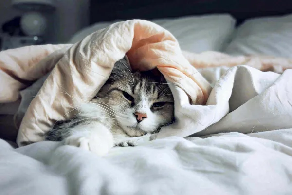 被窝里睡觉的猫猫,可爱的动物摄影图 被窝里睡觉的猫猫,可爱的动物摄影图