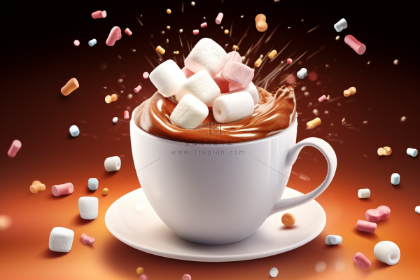 咖啡咖啡杯加满了方糖摄影图