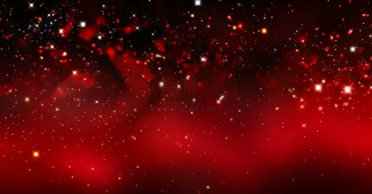 红色闪光粒子金色光芒背景